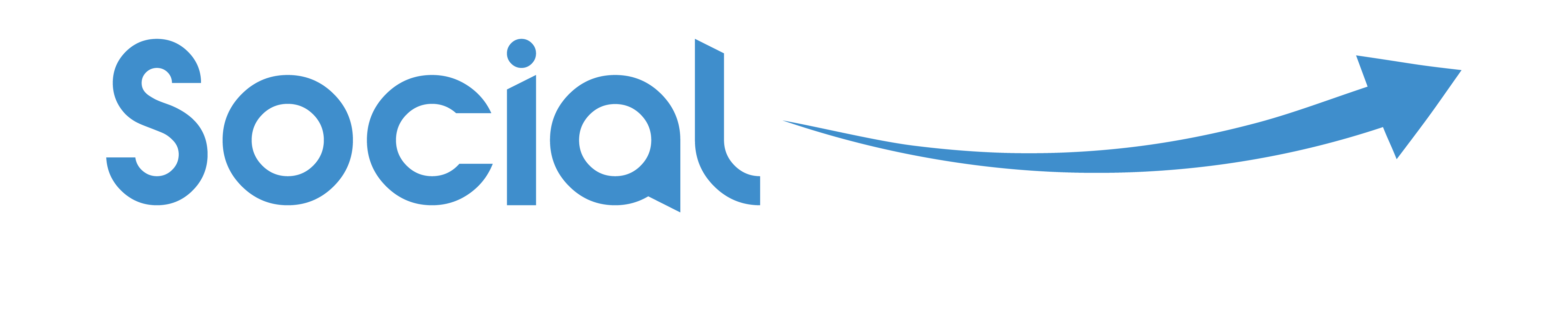 Socialboost Logo im Footer Blau Weiß